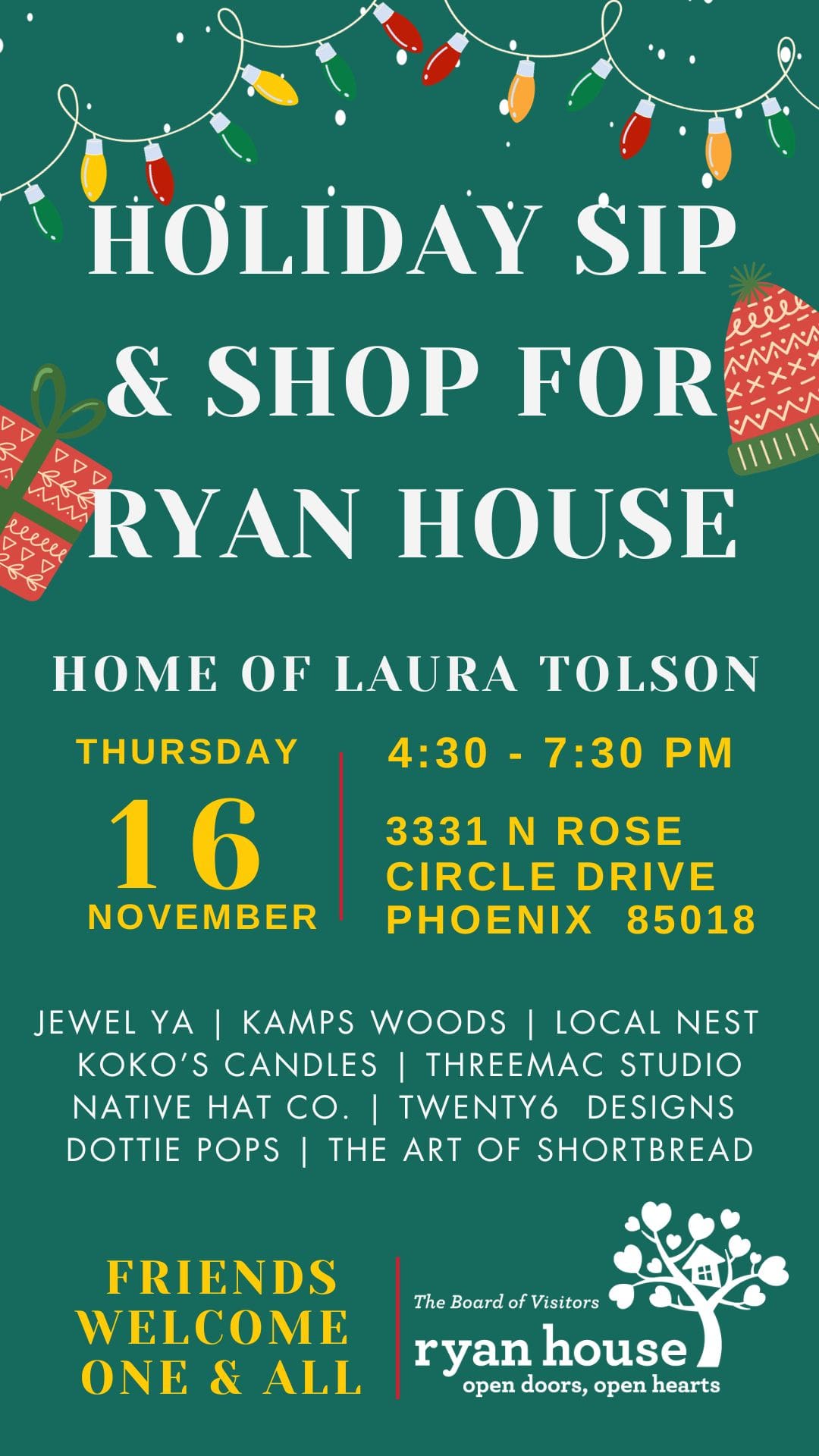 Holiday Sip & Shop for Ryan House