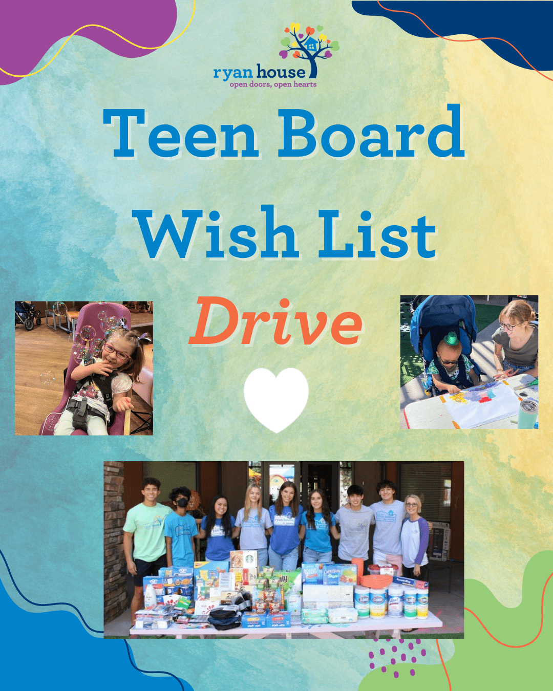 Teen Board Wish List Drive - Ryan House