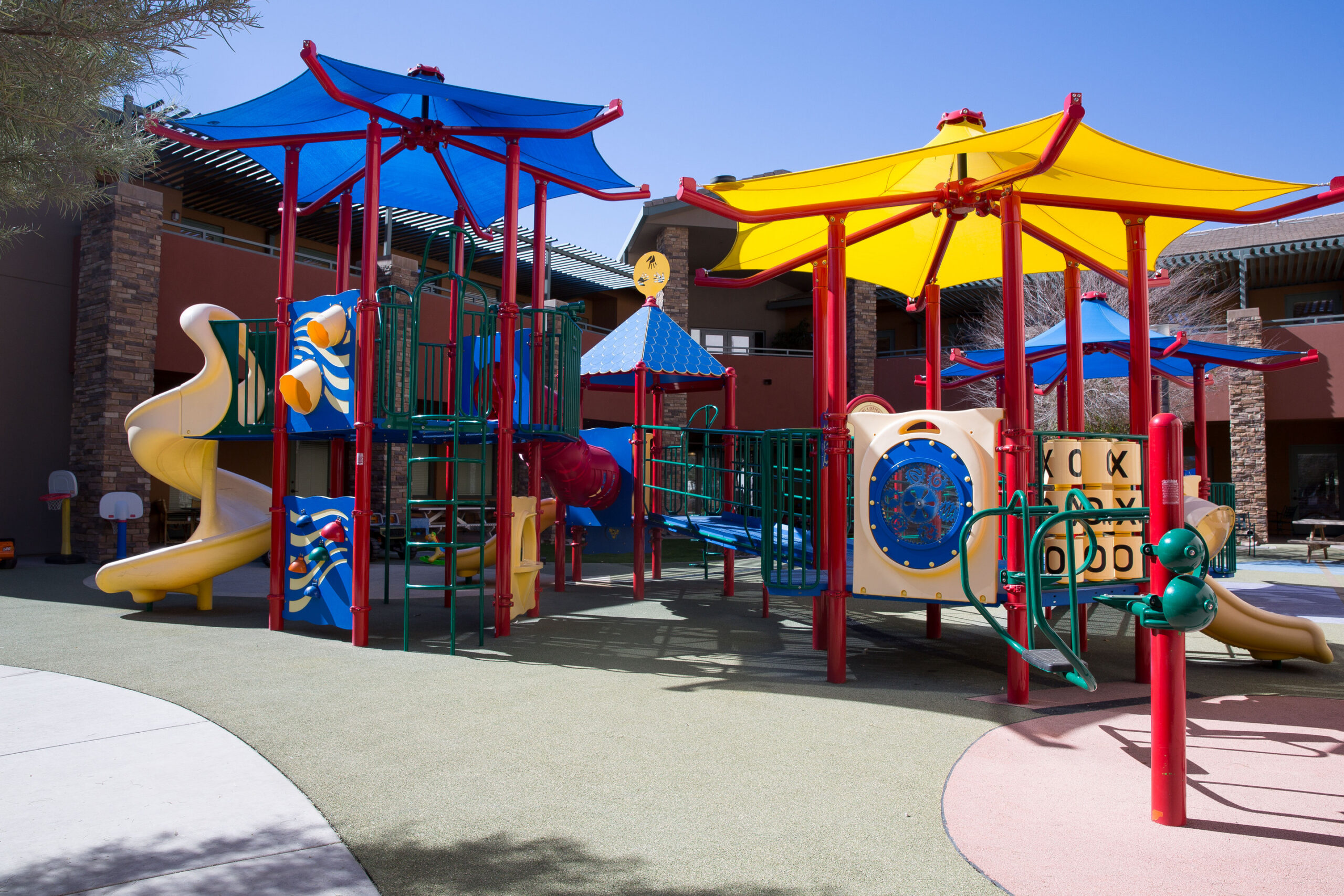 Landscaped Patios and Play Area